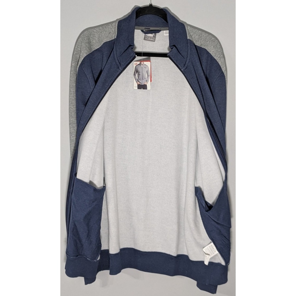 PUMA P48 Core Fleece Full Zip Track Jacket Blue Heather Style:850681 NWT XL - Picture 5 of 12